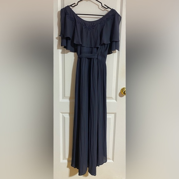 Free People Boho Embroidered Flowy Wrap V-Neck Flutter Sleeve Maxi Dress Size XS - Picture 14 of 14